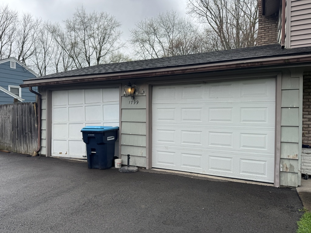 Garage straight on