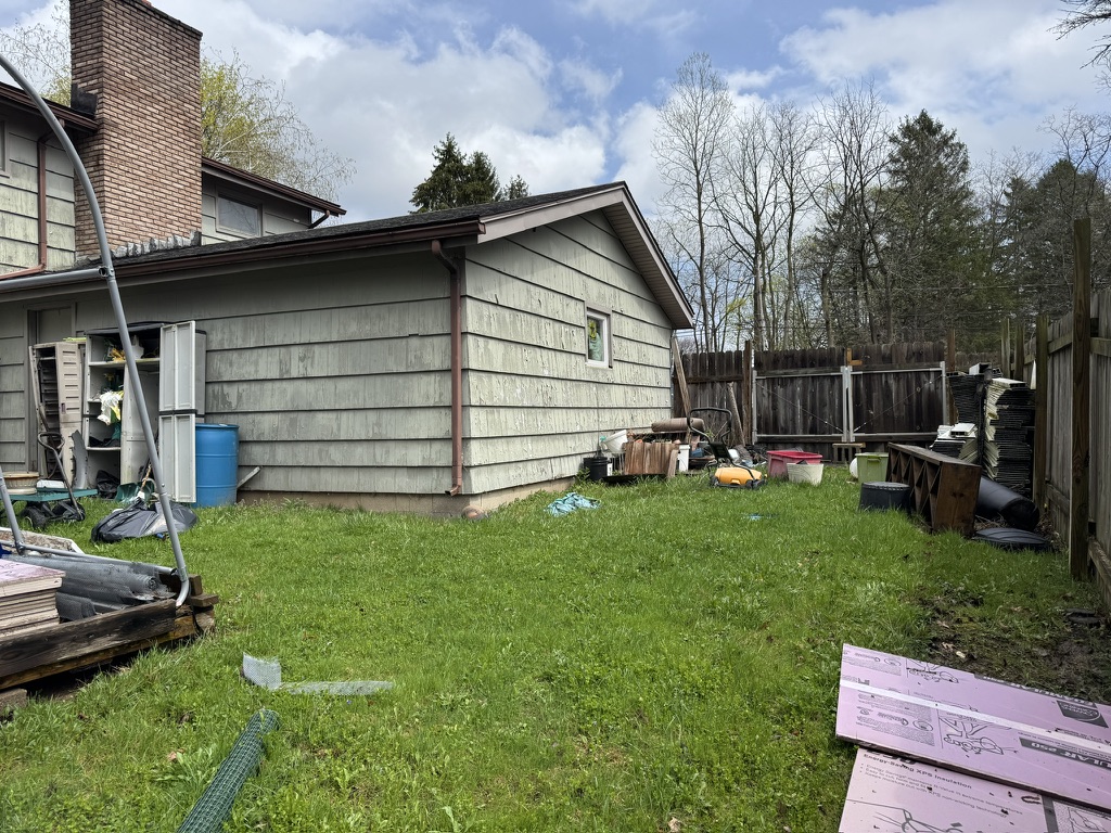 Rear of detached garage